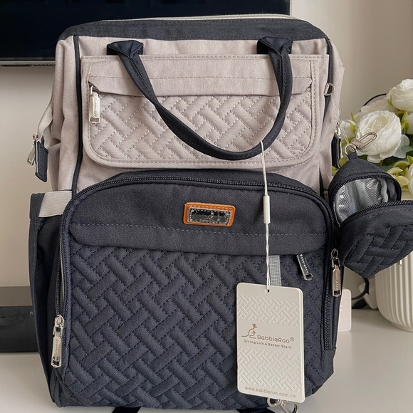 Other - BabbleRoo Two-Tone Quilted Diaper Bag